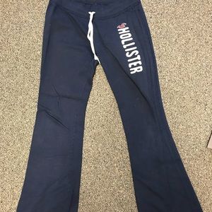 hollister navy blue flare sweat pants